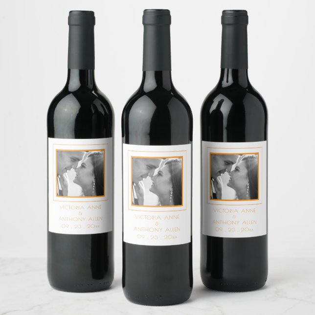 Photo personnalisée Étiquette de vin orange (Bouteilles)