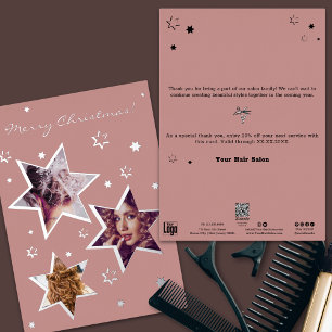 Photo personnalisée Étoiles de Noël Foil Carte de 