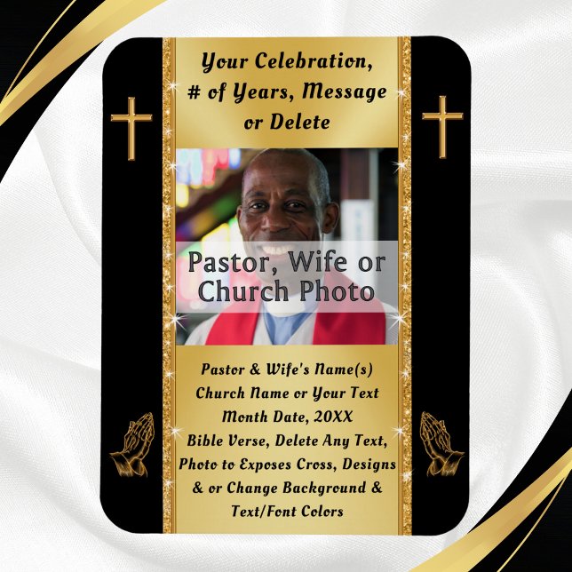 Photo Personnalisée, Faveurs de l'Église, Magnets  (Cheap gifts for church members. Church anniversary favors. Pastor Appreciation party ideas. 50th.)