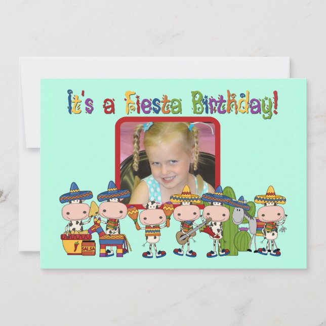 Photo personnalisée Fiesta Invitation anniversaire (Devant)