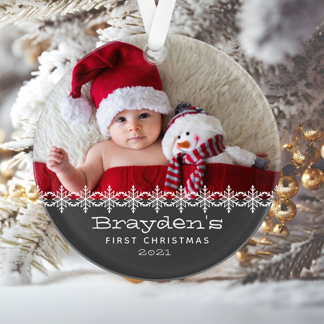 Photo personnalisée Gray Babys Premier Noël (Créateur téléchargé)
