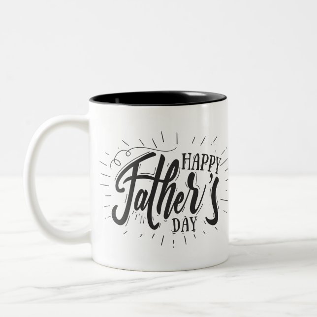 Photo personnalisée Happy Fête des pères café Mug (Gauche)