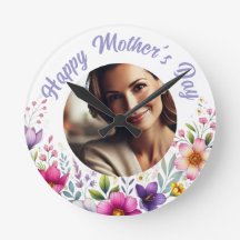 Photo personnalisée Horloge florale - Cadeau de la