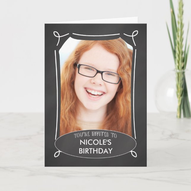 Photo personnalisée Invitation Anniversaire, Cha (Devant)