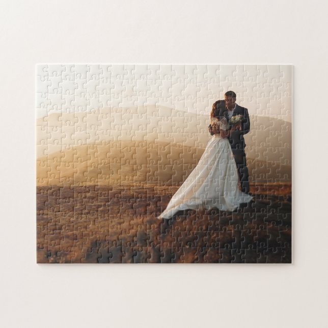 Photo personnalisée Mari épouse Jigsaw Puzzle cade (Horizontal)