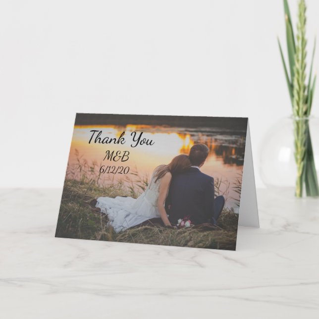Photo personnalisée Merci Notes pour un Mariage (Devant)