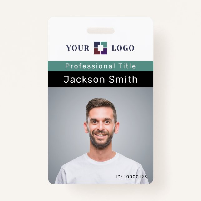 Photo personnalisée minimale et badge d'employé de (Devant)