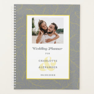 Photo personnalisée moderne Gris & Mariages jaunes