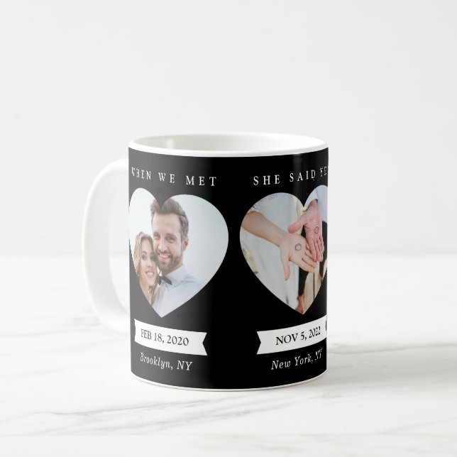 Photo personnalisée Mug Marié Photos Noir (Devant gauche)