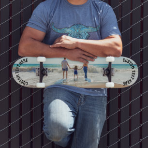 Photo personnalisée Nom du texte Skateboard Votre