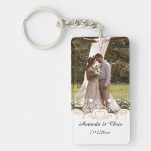 Photo personnalisée, nom et date du mariage