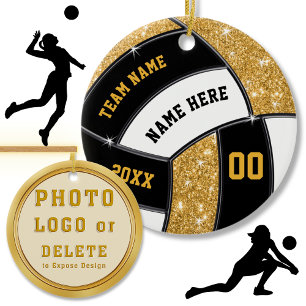 PHOTO Personnalisée, Ornement de Noël de volley-ba