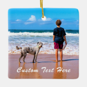 Photo personnalisée Ornement de Noël Vos animaux P