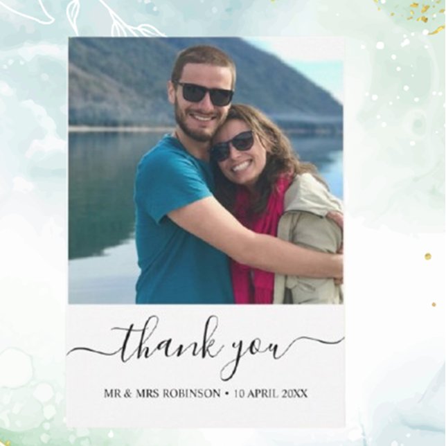 Photo personnalisée Relaxer Mariage merci Thème (Create heartfelt wedding thank you cards with a custom photo and relaxed theme. )