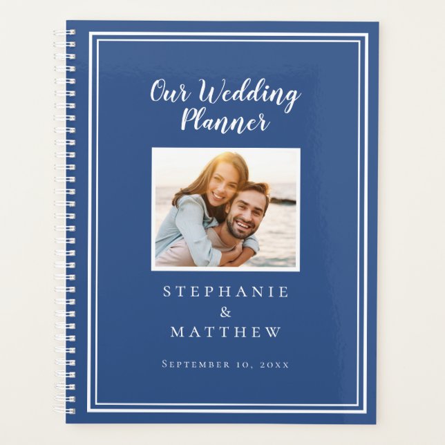 Photo personnalisée Simple classique Mariage bleu  (Devant)