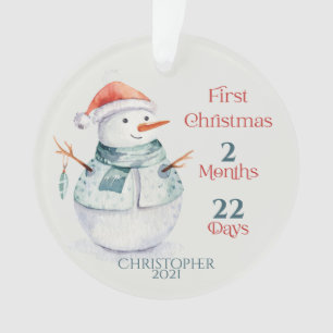 Photo personnalisée Snowman Baby's First Christma
