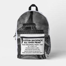 Photo personnalisée sur le sac à dos