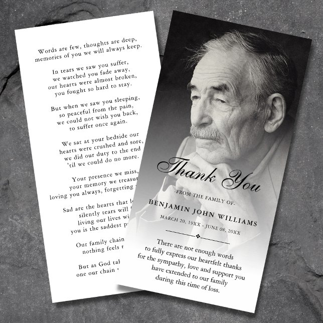 Photo personnalisée Sympathie Merci de la mort (Créateur téléchargé)