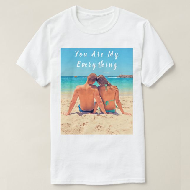 Photo Personnalisée T-Shirt Texte - Votre Tout Est (Design devant)