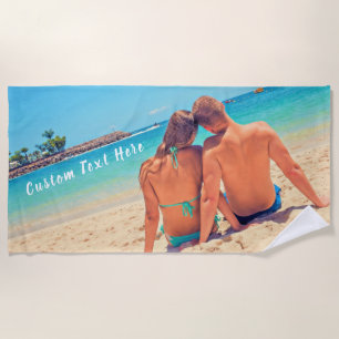Photo personnalisée Texte Plage Serviette Votre De