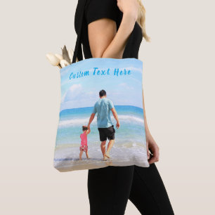 Photo personnalisée Texte Sac fourre-tout Votre fa