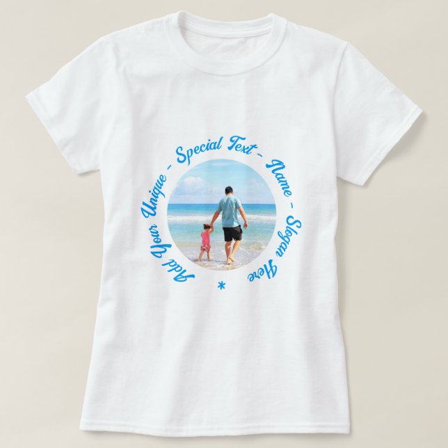 Photo personnalisée Texte T-Shirt Votre famille Ph (Design devant)