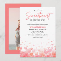 Photo Pink and Red A Little Sweetheart Baby Shower