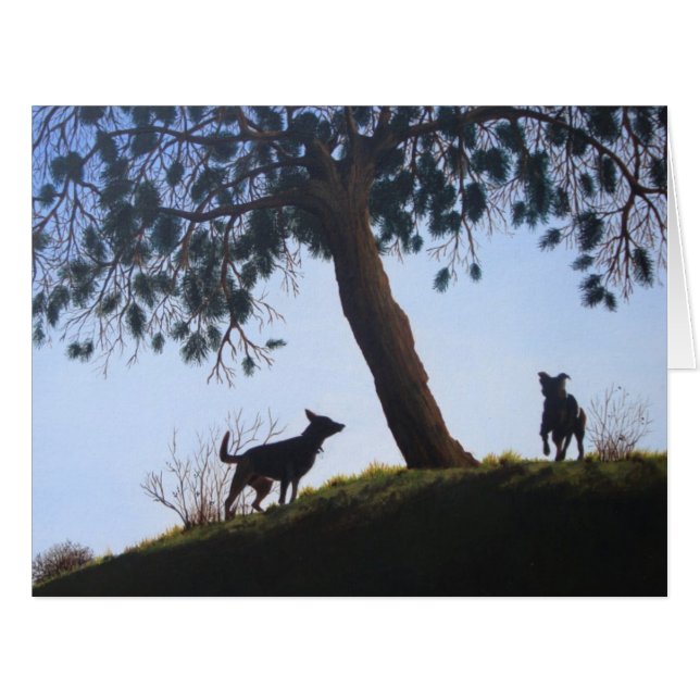 photo pittoresque atmosphérique de chiens jouant (Devant horizontal)