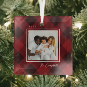 Photo Plaid moderne personnalisée Ornement de Noël