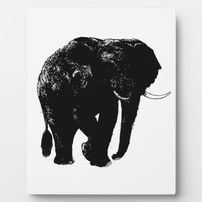 Photo Plaque à plateau éléphant avec de l'Easel (Devant)