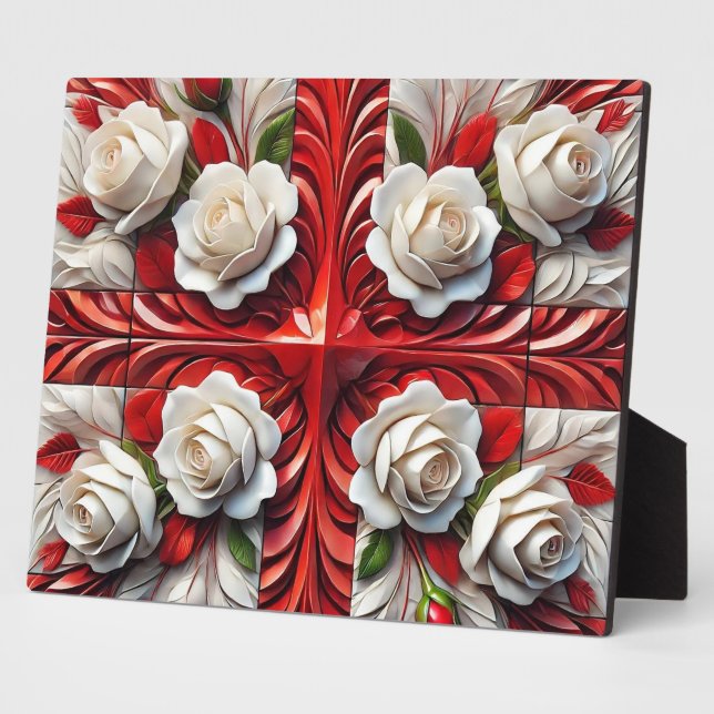 Photo Plaque avec design Rose anglais (Côté)