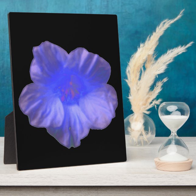 Photo Plaque bleue de fleurs de Nasturtium (Côté)