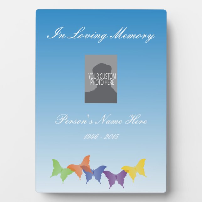 Photo Plaque commémorative avec papillons (Devant)