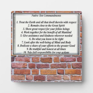 Photo Plaque de 10 commandements natifs avec Easel