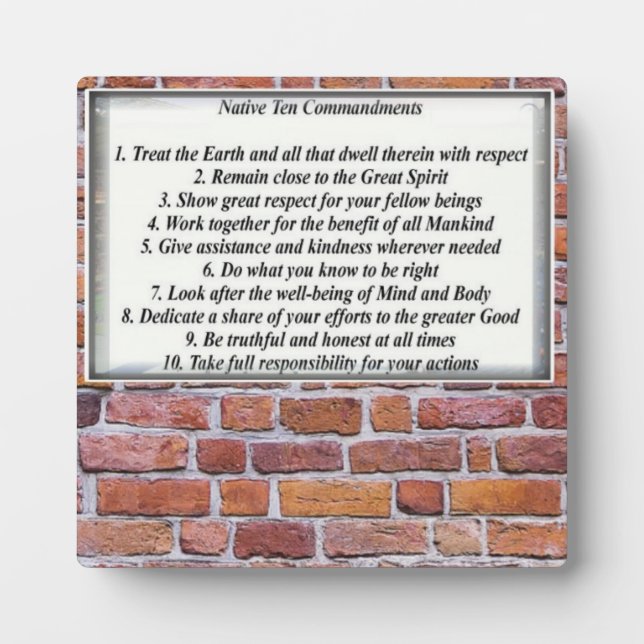 Photo Plaque de 10 commandements natifs avec Easel (Devant)