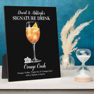 Photo Plaque de boisson personnalisée Orange Crush Signa