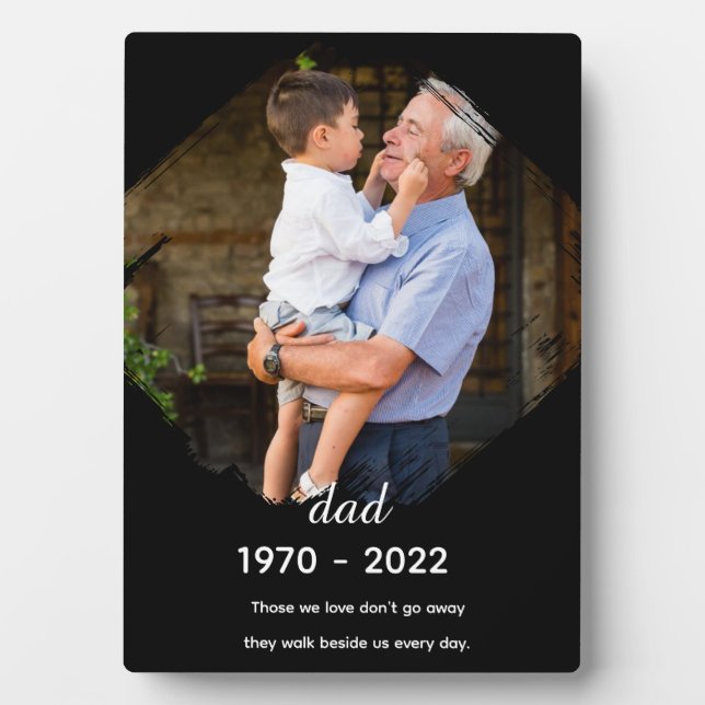Photo Plaque de bureau à la mémoire de papa avec chevale (Devant)