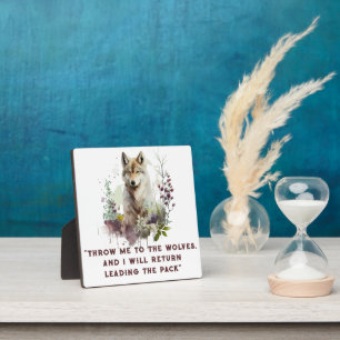 Photo Plaque de citation de loup