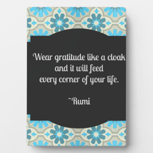 Photo Plaque de citation de remerciement Rumi