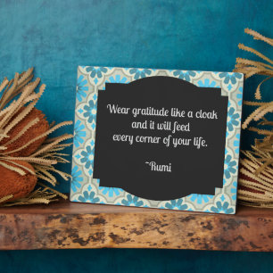 Photo Plaque de citation de remerciement Rumi
