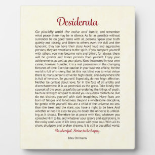 Photo Plaque de la table Desiderata