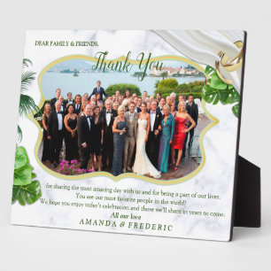 Photo Plaque de Mariage romantique Tropical Merci