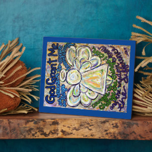 Photo Plaque de peinture d'ange de prière de sérénité