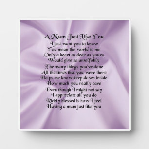 Photo Plaque de poème maman - Lilac