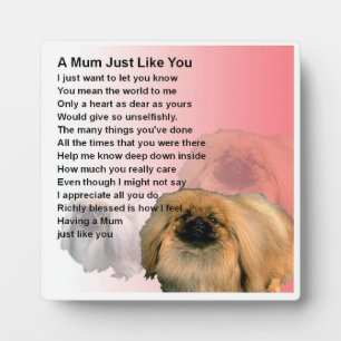 Photo Plaque de poème maman - Pekingese Chien Design