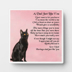 Photo Plaque de poème papa - Design de chat noir