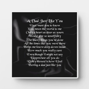 Photo Plaque de poème papa - Design en soie noire