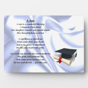 Photo Plaque de poème Son Graduation