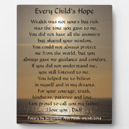 Photo Plaque de poésie de l'espoir pour chaque enfant