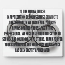 PLAQUE DE RETRAITE DES OFFICIERS